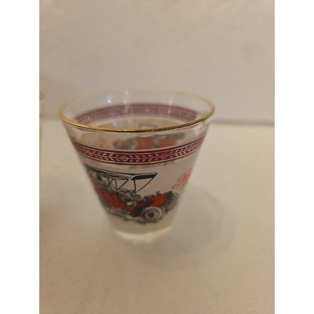 Vintage Hazel Atlas Antique Car Low Ball‎ Glasses - Set of 3